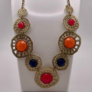 Multicolor Bead Medallion Necklace
